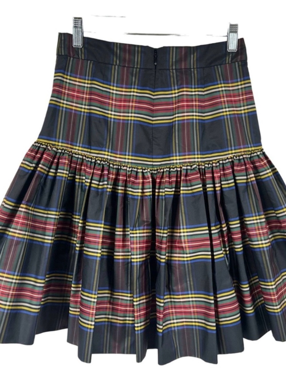 Jcrew Plaid Tiered Skirt in Navy, Red & Yellow